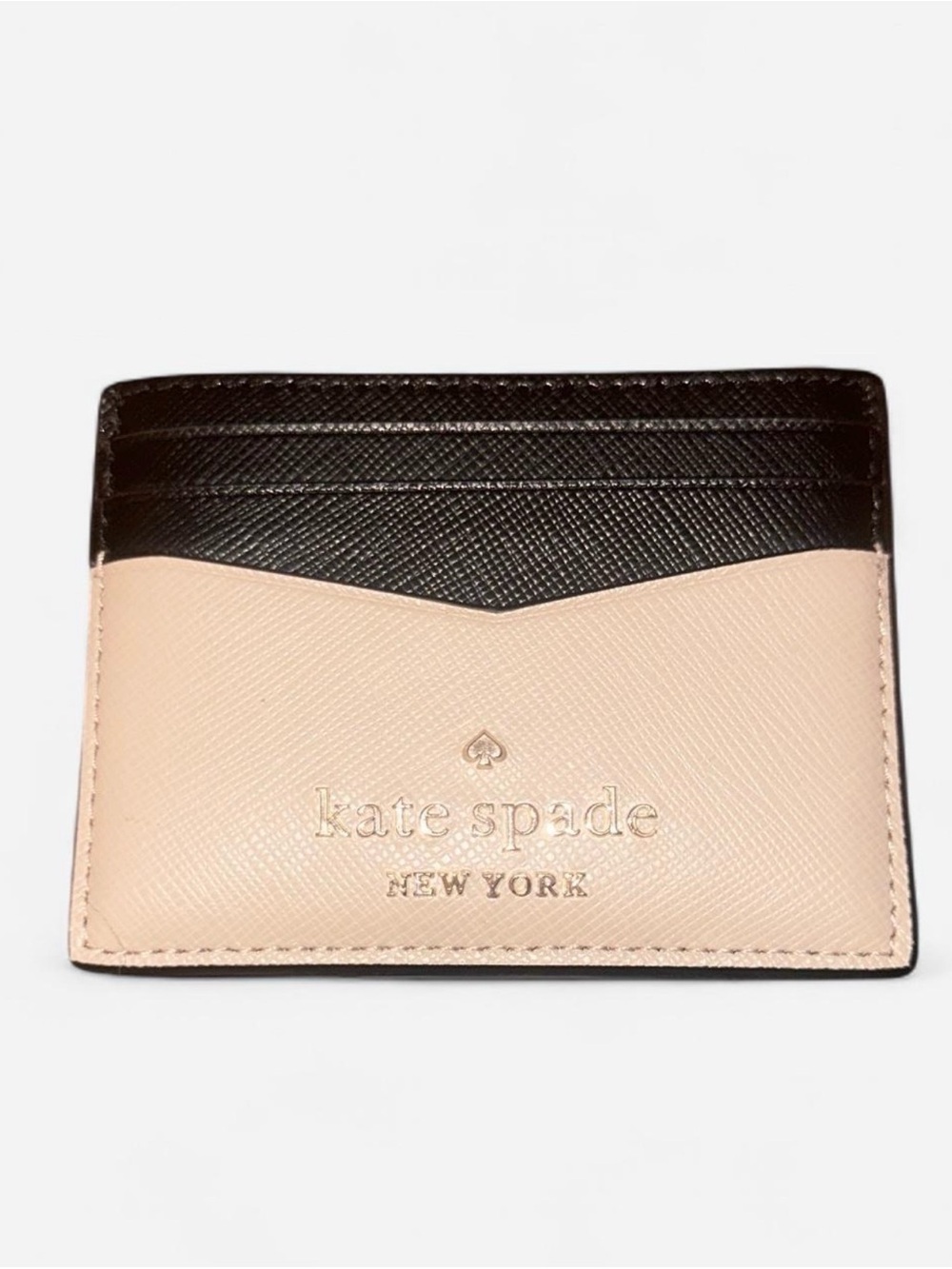 Kate Spade Black and Tan Leather Card Holder NWOT